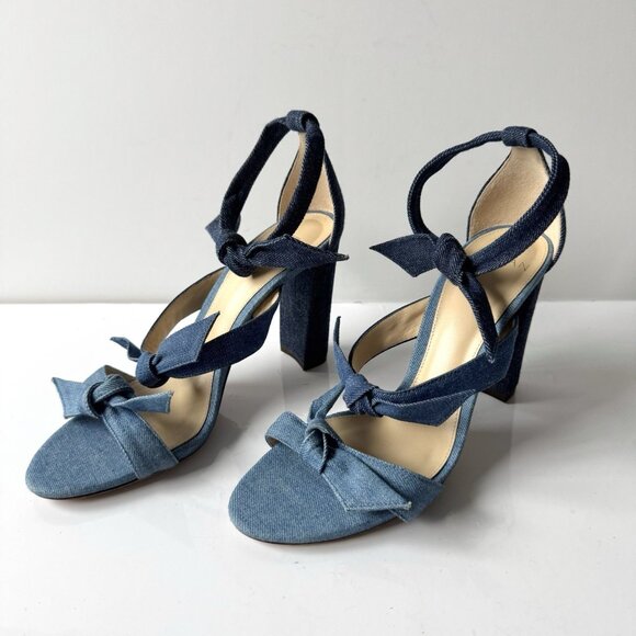 Alexandre Birman Shoes - Alexandre Birman Blue Denim Lolita 90 Block Heeled Sandals